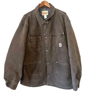 Vintage Work King Canvas Heavy Weight Utility Winter Work Jacket Brown XL
